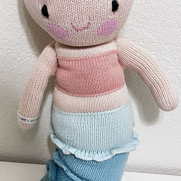 Cuddle + Kind Skye the Mermaid Plush Knit Handmade Doll 20" - Picture 7 of 16